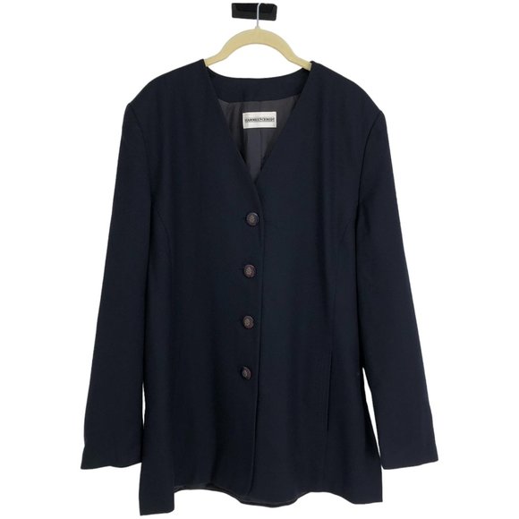Hammer Schmidt Vintage Navy Button Up Blazer Wool size 40 = L - Picture 1 of 15